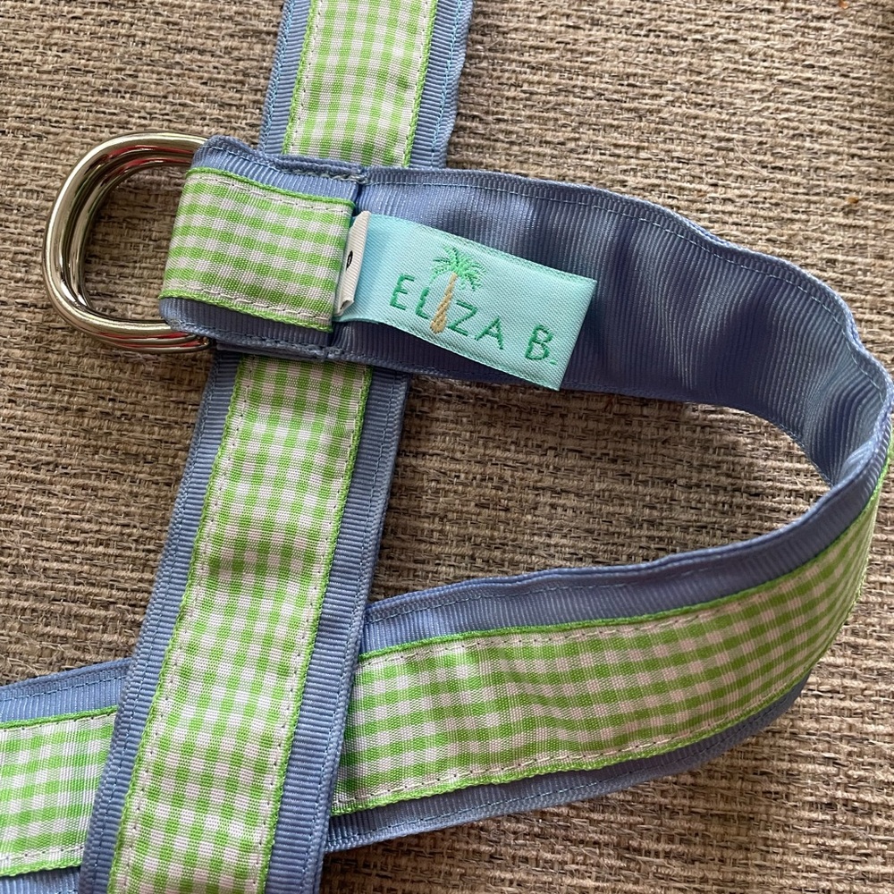 Eliza B‎ Blue and Green Gingham Belt SZ Small